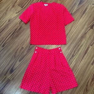 #41 VINTAGE David Brooks Red Polka Dot SET Size 4 *Runs Small